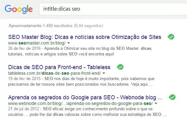 Dicas para pesquisa em Google