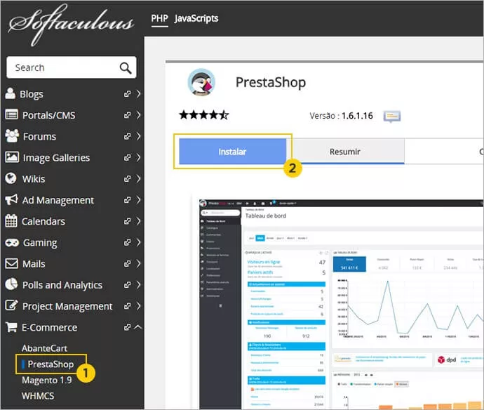 Instalação PrestaShop