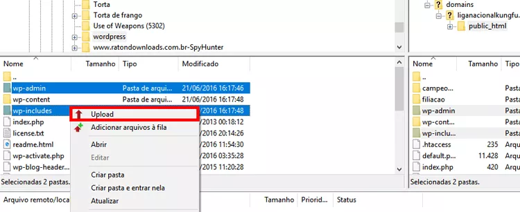 Atualizando o WordPress via FTP