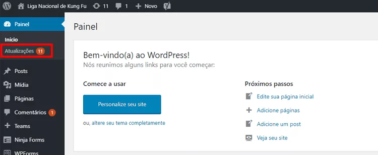 Atualização de plugins WordPress