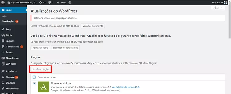 Atualizar plugins