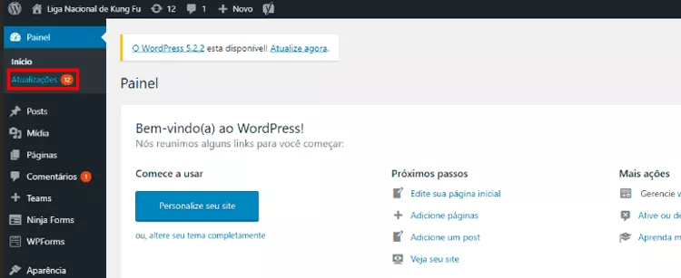 atualização do WordPress
