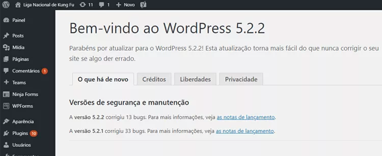Atualização WordPress