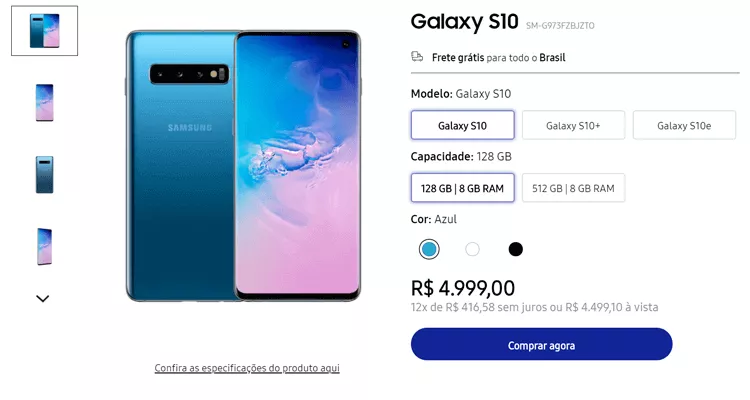 mt-10 mb-10 Descrição celular Samsung