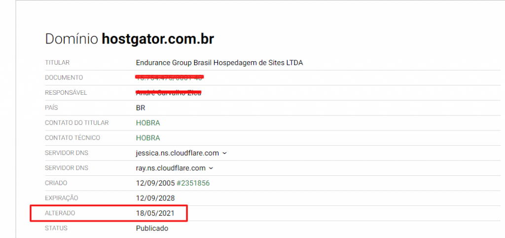registro.br alteração de DNS
