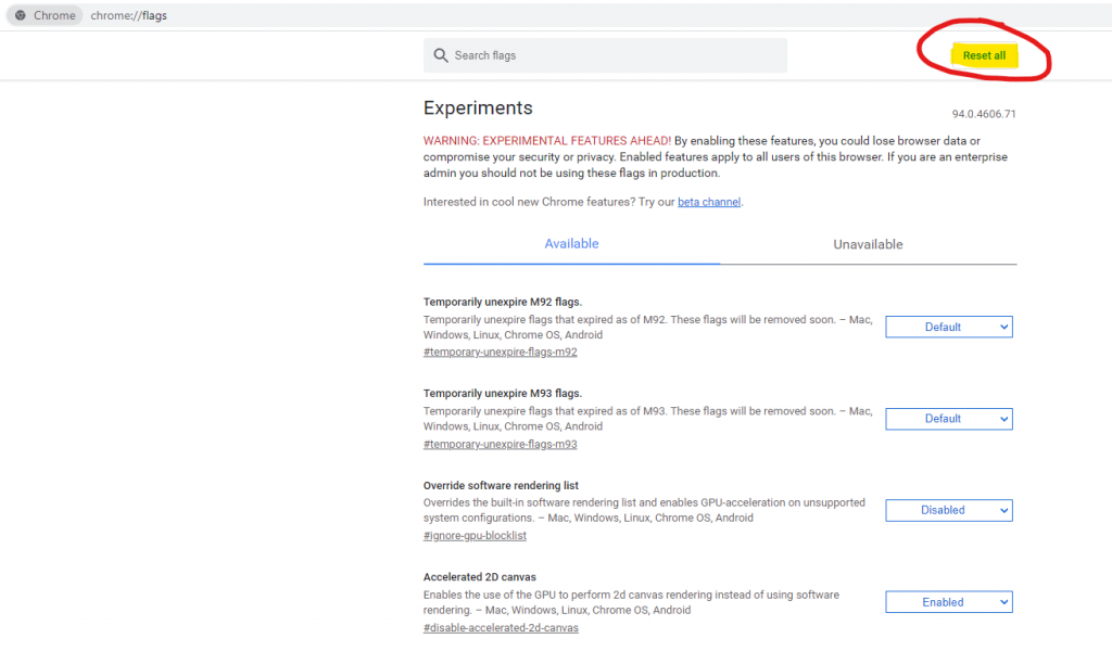 chrome://flags