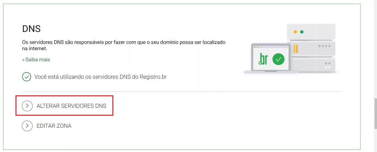 alterar DNS de um domínio registro.br