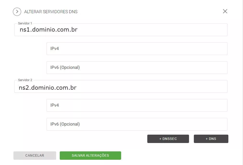 DNS's personalizadas de um domínio na registro.br