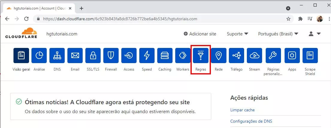 Regras de página Cloudflare
