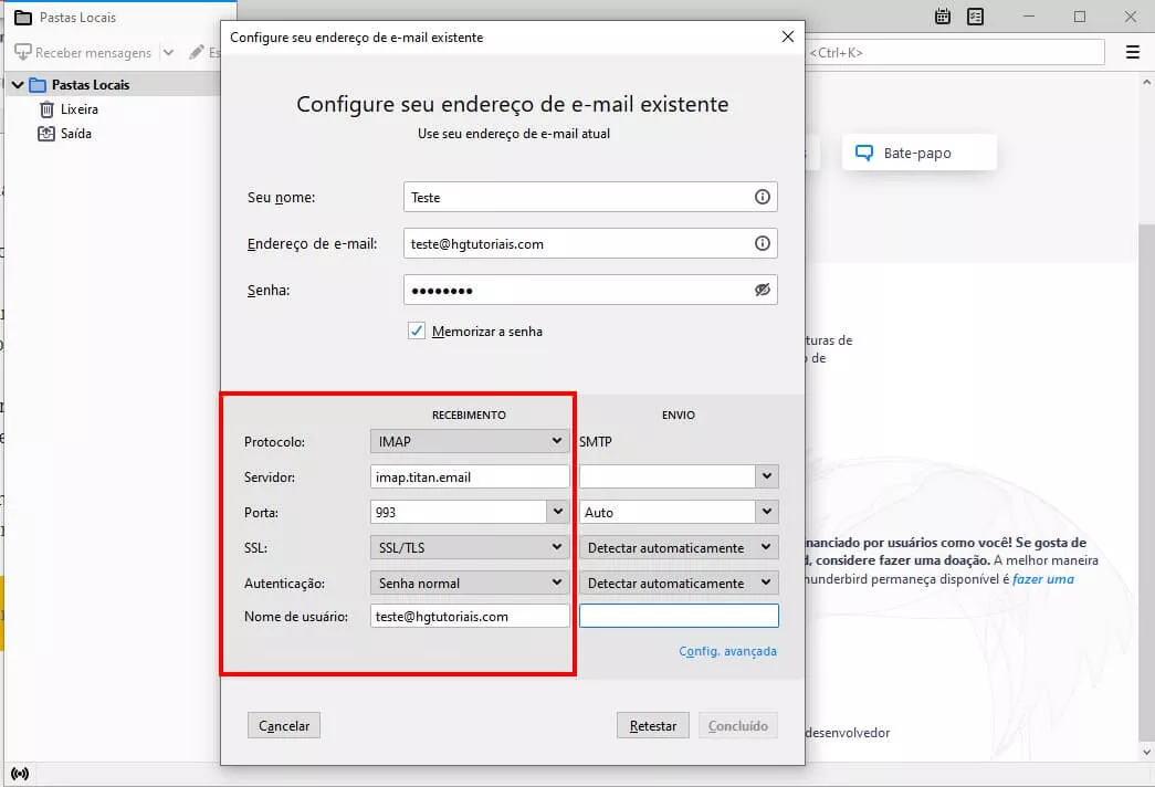 IMAP thunderbird