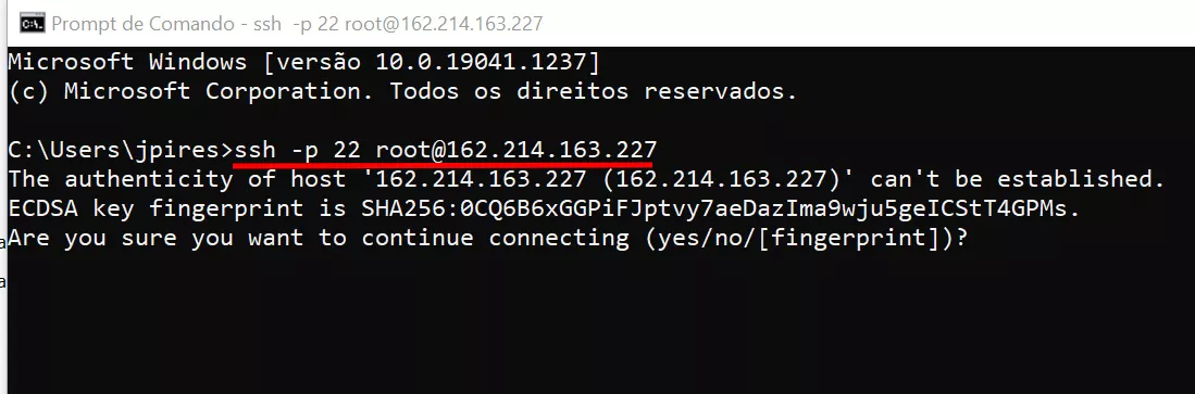 ssh senha