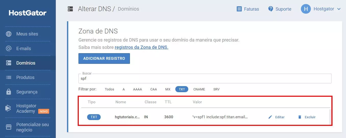 Portal do cliente SPF Titan