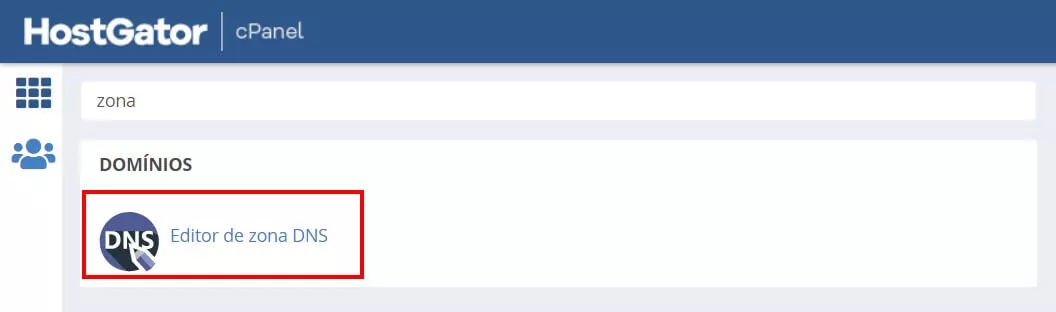 cPanel editor de zona DNS