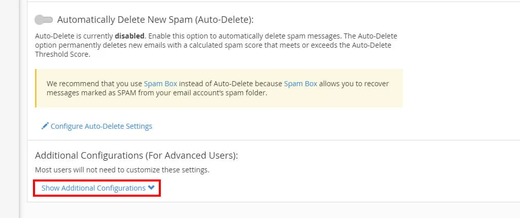 configurações avançadas do SpamAssassin