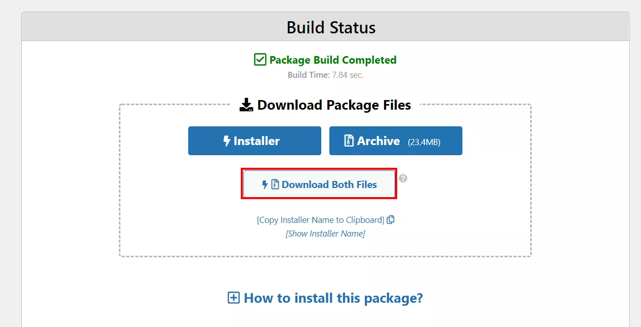 download dos arquivos de exportação do duplicator 