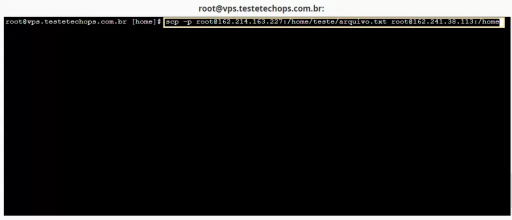 exemplo do comando scp