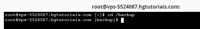 acessando o diretório /backup