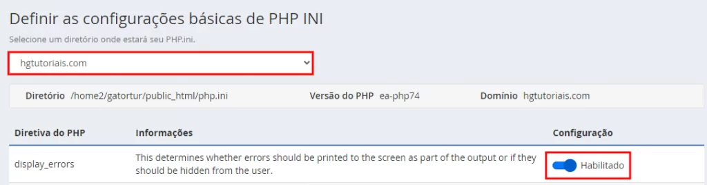 Habilitando o display_errors no seu cPanel para corrigir o erro da tela branca do wordpress
