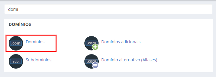 Aba domínios no cPanel