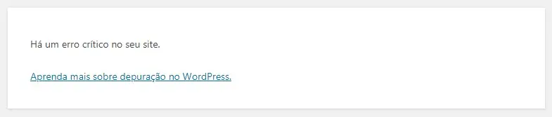 erro critico no WordPress