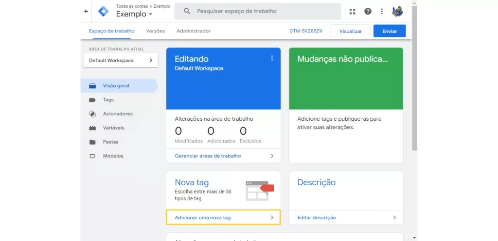 Adicionando uma tag no Google Tag Manager