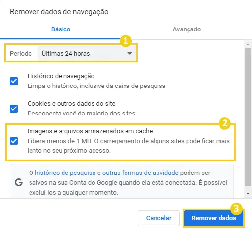 limpando o cache do chrome pelo historico