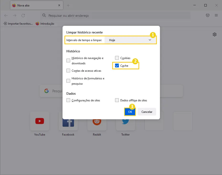removendo o cache do firefox