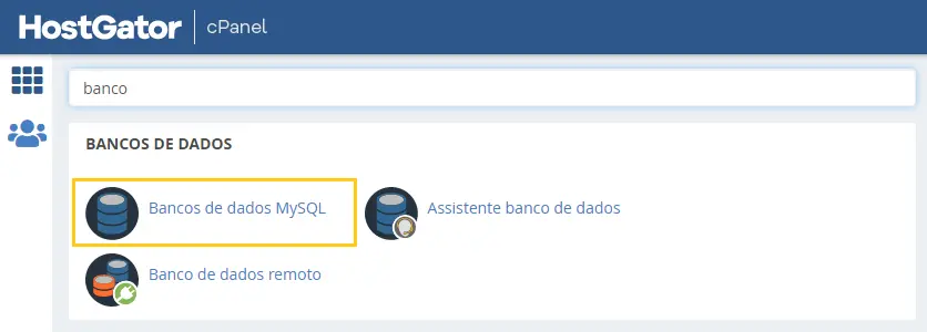 banco de dados cpanel