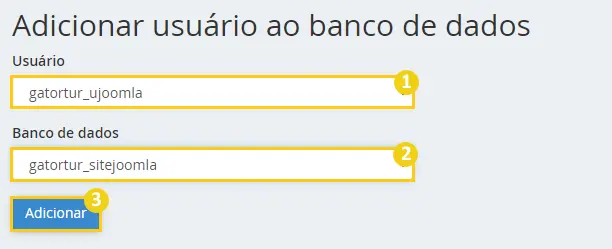 Vinculando o usuario ao banco de dados