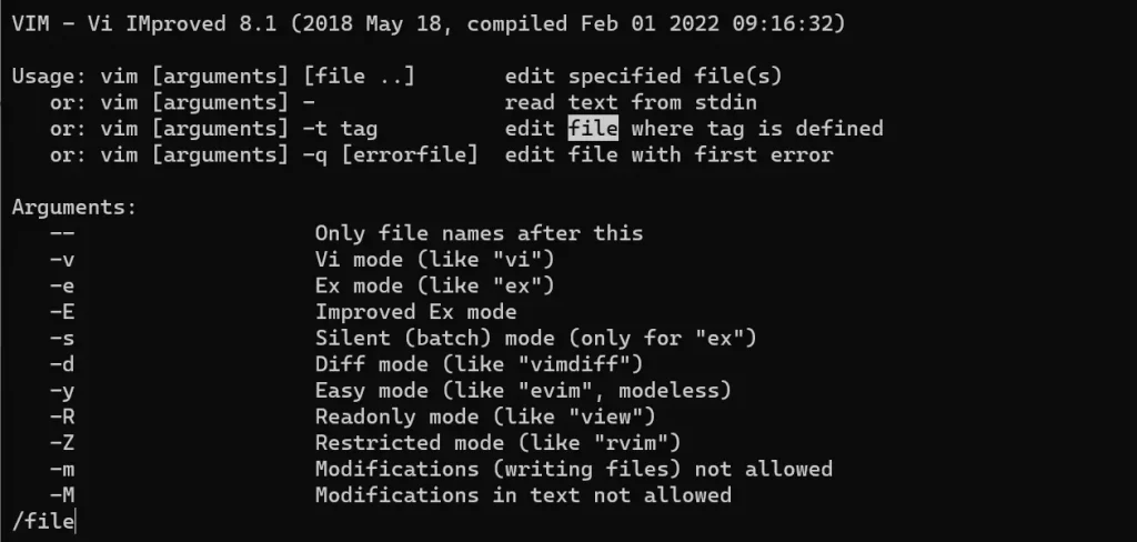 filtrando um termo no vim