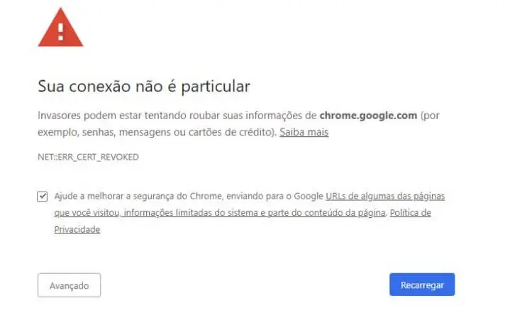 Sua conexão não é particular': como resolver erro no Google Chrome