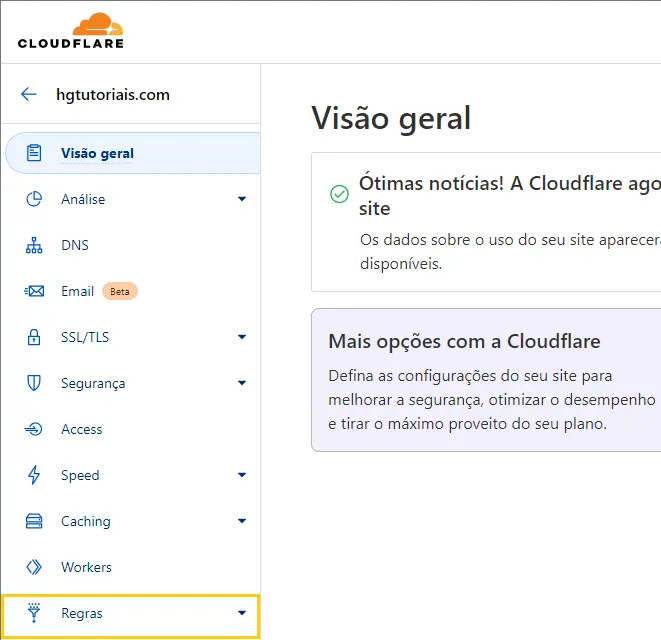 Definir regras de redirecionamento ao configurar seu site na Cloudflare