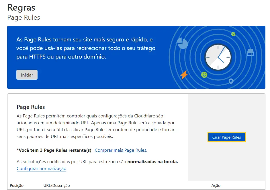 Criando Page Rules na Cloudflare