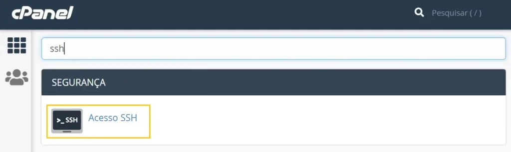 Acesso SSH no cPanel