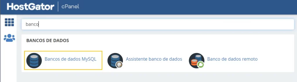 Banco de dados MySQL pelo cPanel