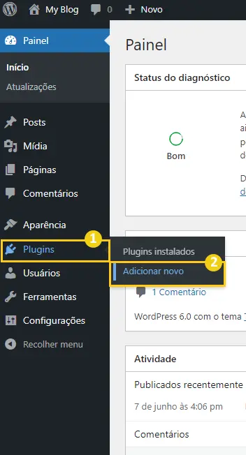 adicionar plugin wordpress