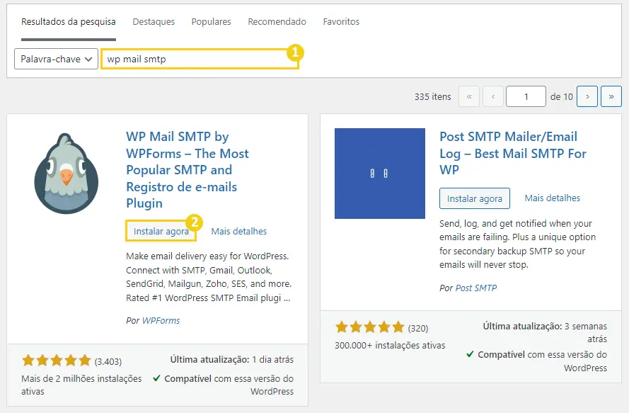 instalar plugin wp mail smtp no wordpress