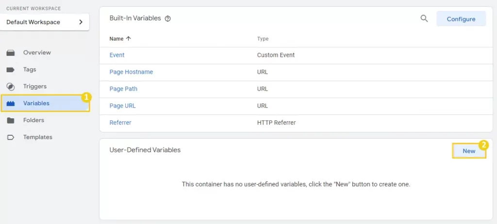 Criar variáveis no Google Tag Manager