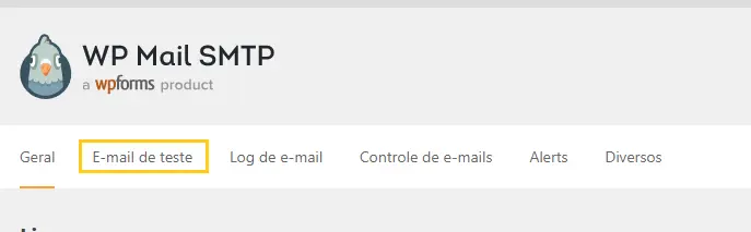 e-mail de teste wp mail smtp