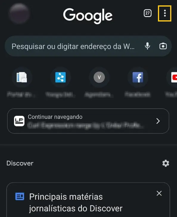 Configurações do Google Chrome