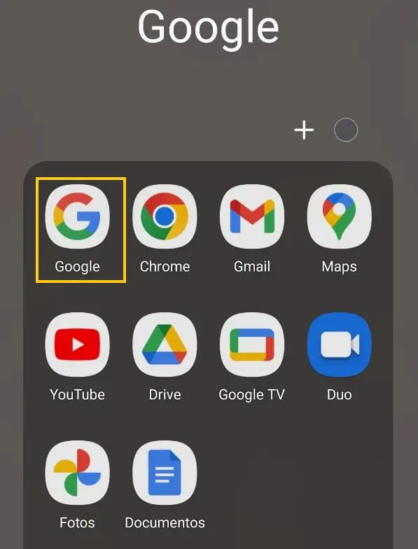 Acessar o app do Google mobile