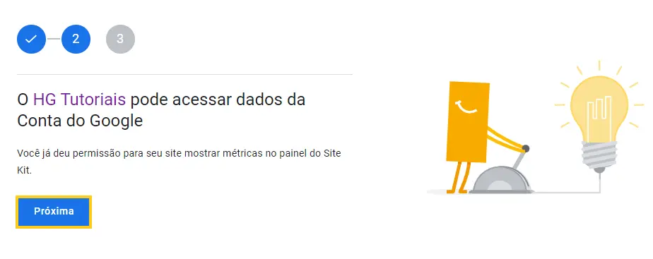 Permitir acessar dados do Google