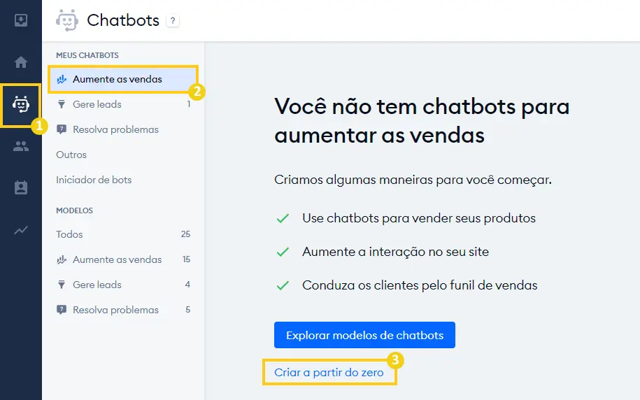 Criar um chat bot a partir do zero 