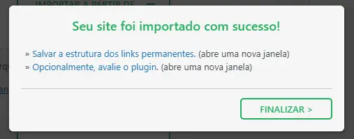 Site importado com sucesso