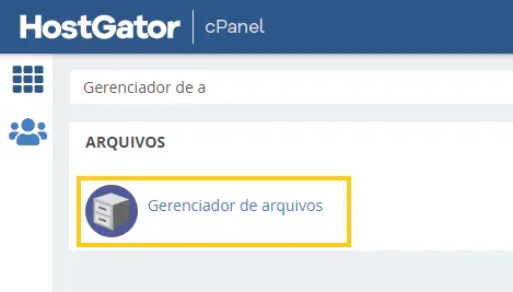 Gerenciador de arquivos cPanel