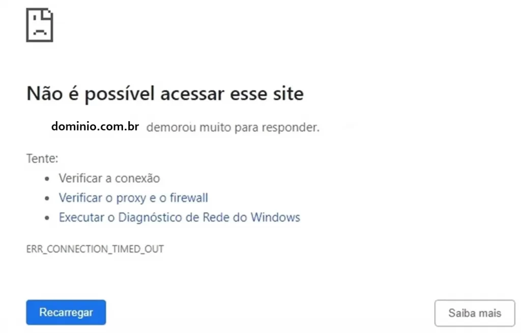 Não é possível acessar esse site. Como resolver esse problema