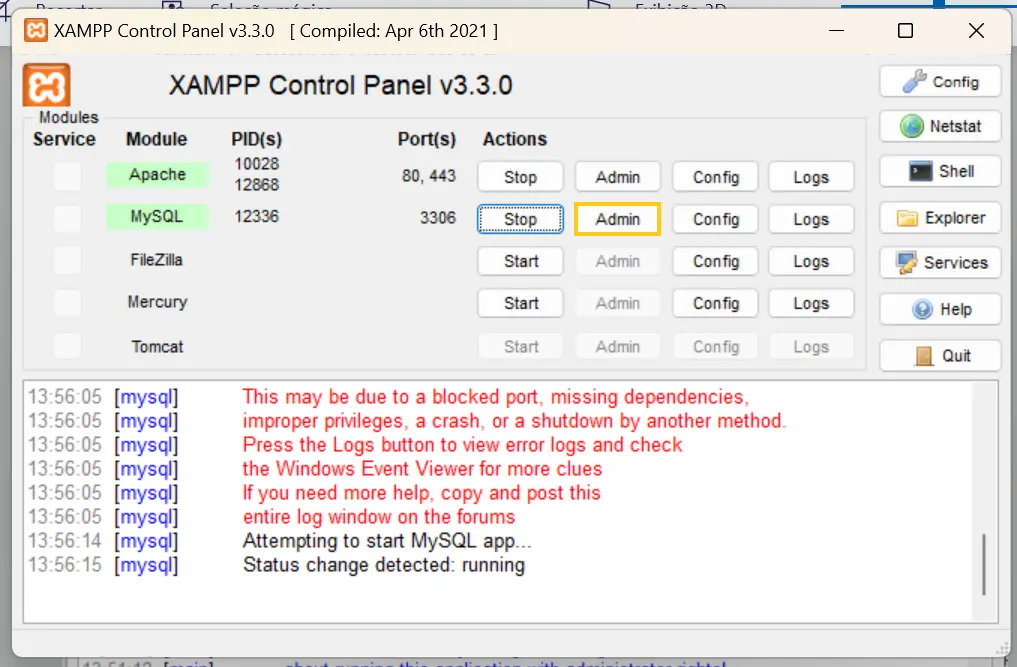 Acessar o PHPMyAdmin do MySQL