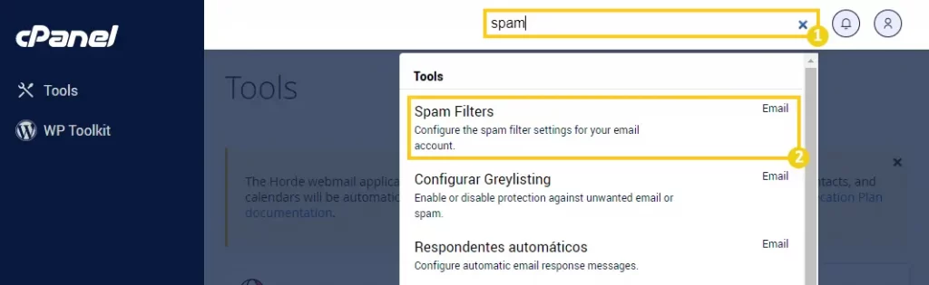 Spam Filters cPanel