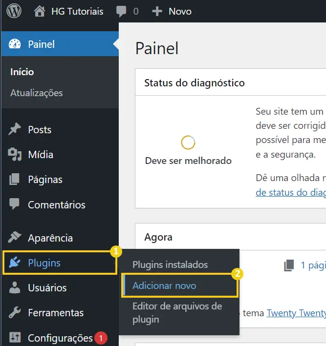 WordPress Plugins > Adicionar novo