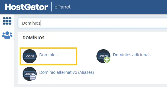 cPanel > Domínios